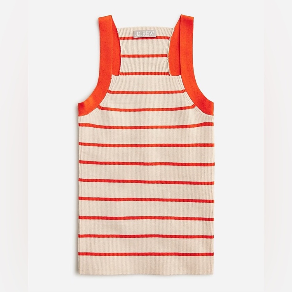 J Crew TENCEL™-blend squareneck tank top in stripe BO169